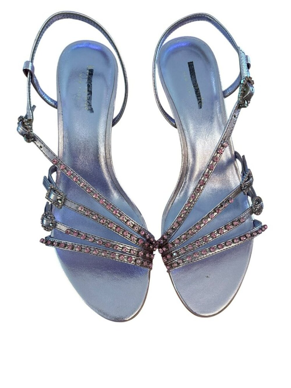 Kate Spade Makenna Pink Rhinestone Kitten Heel Slingback Sandals 8M